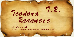Teodora Radančić vizit kartica